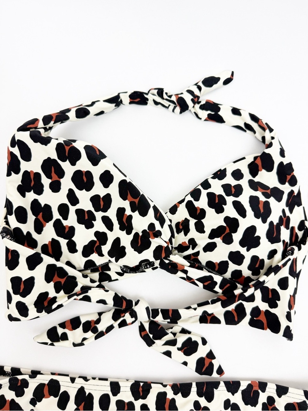 Kate Spade Leopard Animal Print Bikini Set Halter Top Bottoms Two(2) Piece Swim - Picture 9 of 14